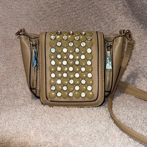 Jeweled Leather Crossbody Purse